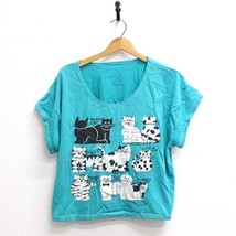 Vintage Kitty Cats Crop Top T Shirt XL - $33.26