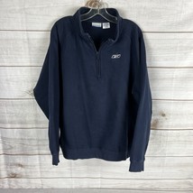 Vintage Reebok Men&#39;s XL Navy Blue Logo Pullover Sweatshirt Cotton 2YK - $24.99