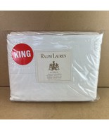RALPH LAUREN -  Avenue Hemstitch Cream Cotton/Linen KING Flat Sheet - Ne... - $219.54 CAD