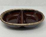 Vintage Hull H.P. Co Oven Proof Oval Divided Casserole Brown Drip Potter... - $21.77