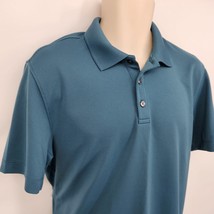 Van Heusen Air Short Sleeve Polo Shirt Men&#39;s Size Medium Classic Fit Teal Green - £6.72 GBP