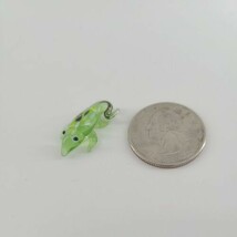 Miniature Glass Alligator Green Dollhouse Reptile Animal - $12.16