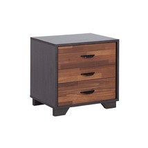 Walnut &amp; Espresso 3-Drawer Nightstand - Two-Tone Finish - $163.99