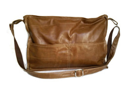 Distressed Brown Leather Purse Bag, Rustic Leather Messenger Bags, Carmen - $132.74