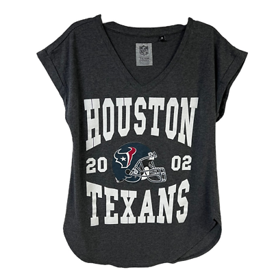 Vintage 2002 Houston Texans NFL Team Apparel Womens T-Shirt Gray Spellout M - $16.14