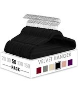Utopia Home Velvet Hangers 50 Pack Non-Slip Clothes Black Heavy Duty - $23.75