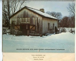 1970 John Deere Appointment Calendar Grand Detour Illinois  - $27.72