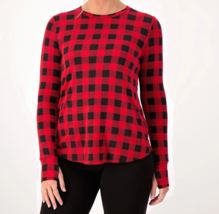 Cuddl Duds Softwear with Stretch Long Sleeve Top-Red Buffalo, SIZE XS - £21.59 GBP