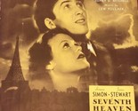 Piano Sheet Music SEVENTH Heaven Vintage  1937 James Stewart &amp; Simone Simon - $9.85