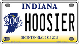 Hoosier Indiana Bicentennial Novelty Mini Metal License Plate Tag - £11.76 GBP