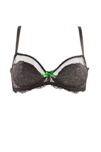 L&#39;agent By Agent Provocateur Womens Bra Floral Green Bow Black Size Uk 32B - £39.50 GBP