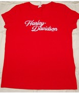 Harley Davidson T-Shirt Women&#39;s Bergen County Size XL Short Sleeve Red - $23.75