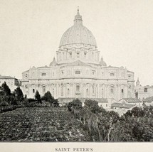 Saint Peter&#39;s Cathedral Rome 1906 Roman Renaissance History Photo Print DWKK25 - £19.74 GBP