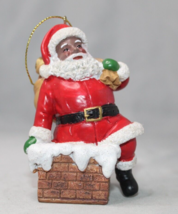 African American Santa Ornament Down the Chimney Kurt Adler C7606 Christmas - £6.20 GBP
