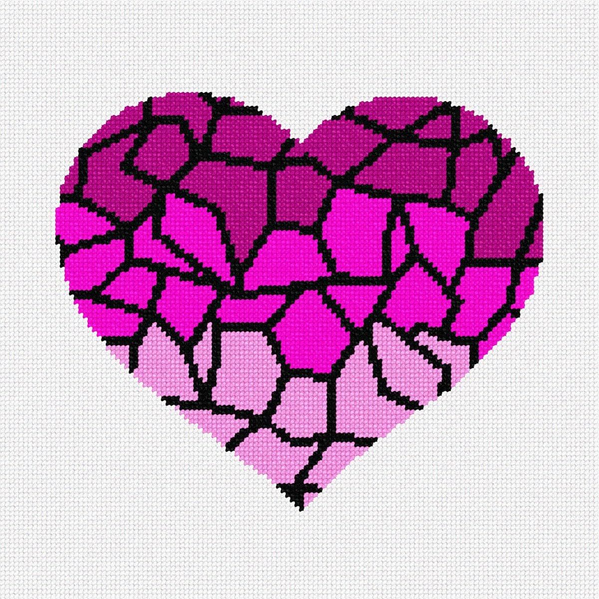 Pepita Needlepoint Canvas: Heart Ombre Stained Glass, 10&quot; x 10&quot; - $78.00+