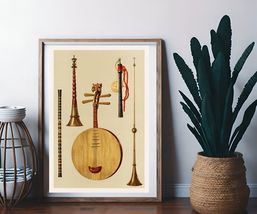Traditional Japanese Musical Instruments Wall Art Poster Print 18 x 24 in - £19.49 GBP