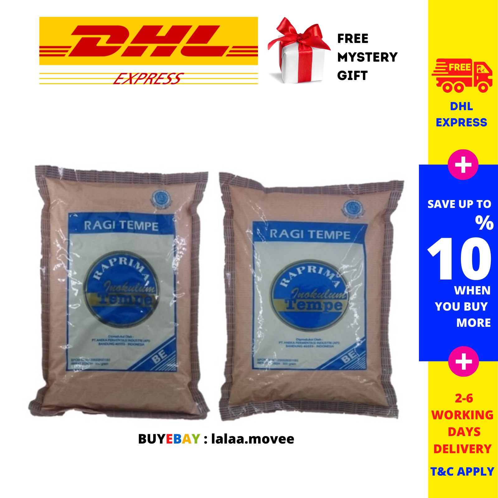 2 x 500 gram RAPRIMA RAGI TEMPEH TEMPE Starter Inoculum Tempeh Protein DHL - $60.91