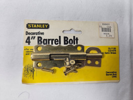 Vintage Stanley Decorative 4&quot; Barrel Bolt Set 75-7130 CD1076 Satin Brass &amp; Steel - £15.59 GBP