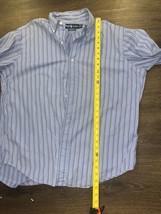 Ralph Lauren Mens Shirt XL Blue Striped Embroidered Long Sleeve Button Down - £11.72 GBP