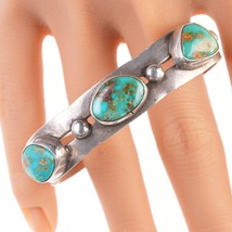 6.5&quot; 1940&#39;s Navajo silver and fox turquoise bracelet - £391.72 GBP