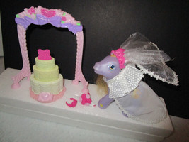 My Little Pony G3 6 Pc Bridal Wedding Dress Veil Arch Cake Ring Flowers No Pony - £8.53 GBP