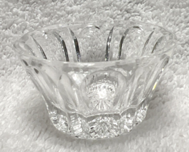 Vintage Crystal Pressed Glass Arched Panel Open Salt Cellar Dip 1 3/8" Tall - $9.41