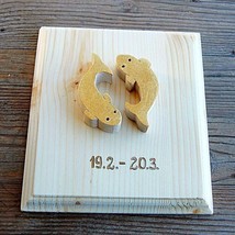 Handmade Wooden Zodiac Sign Pisces Gold - $61.21
