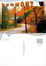 Vermont East Clarendon Autumn Fall Tree Leaves Covered Bridge Vintage Postcard - £7.40 GBP
