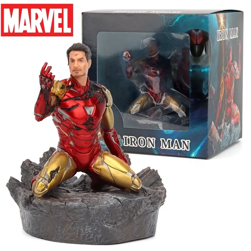 The Avengers Endgame Iron Man Mk85 Snap Your Fingers Gk Kneeling Statue Boxed - $52.06+