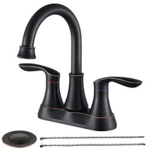 2-Handle 4-Inch Oil Rubbed Bronze Bathroom Faucet, Bathroom Vanity Sink Faucets  - $120.36