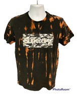 Superdry Mens Core Logo Grey Camo Stripe Tye Dye Crew Neck Print T-Shirt... - $18.60