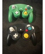 Lot of 2 Non OEM GameCube Controller 3rd Party Green and Black tested - $23.38