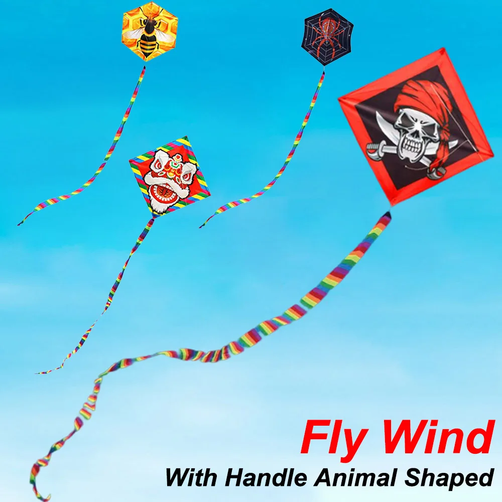 Foldable Large Kite Toy Easy To Fly Cute Animals Kite with Handle Colorful - £7.09 GBP+