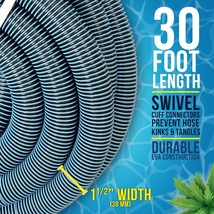 U.S. Pool Supply Pool Vacuum Hose - 1-1/2&quot; x 30&#39; Professional Heavy Duty - $612.74 MXN