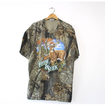 Vintage Hide and Seek Hunting Deer Camo T Shirt 2X XXL - £28.76 GBP