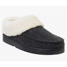 DEARFOAMS Slippers Womans 7-8 House Faux Fur Shoes Indoor Outdoor Leisure Black - £18.34 GBP