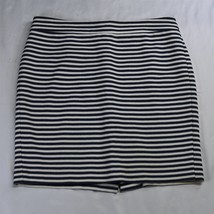 Ann Taylor 12P Blue White Stripe Stretch Womens Straight Pencil Skirt - £11.94 GBP