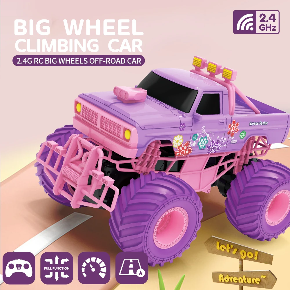 Barbie RC Car Pink Pickup Truck Electric Climbing Drop-resistant Stunt Remote - £35.41 GBP+