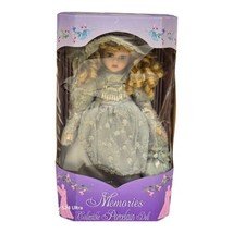 Bisque Porcelain Doll Memories Collectible Blond Curly Hair Victorian Dress - £16.68 GBP