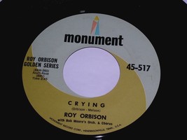 Roy Orbison Crying Candy Man 45 Rpm Record Monument Golden Series Near Mint - £27.52 GBP