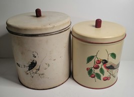 2 Maid of Honor Canisters Robin with Cherries - $20.00