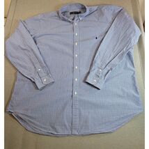 Polo Ralph Lauren 2XLT Blue Gingham Button Down Shirt Cotton Long Sleeve - $39.95