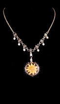 Silver Eidelweiss pendant necklace / Sweetheart gift - silver pearl choker - vin - £74.70 GBP