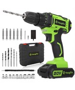 Cordless Power Drill Set,20V Electric Drill With Fast Charger,3/8-Inch K... - £59.79 GBP