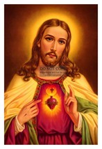 JESUS CHRIST OF NAZARETH SACRED HEART CHRISTIAN 4X6 PHOTO - £6.29 GBP