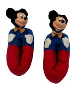 VTG MICKEY MOUSE Disney Kid&#39;s SLIPPERS Carousel by Guy SIZE INFANT L Ful... - $12.88