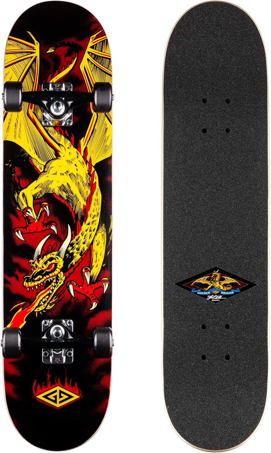 Powell Golden Dragon Complete Skateboard - Flying Dragon 2 (7.625&quot; X 31.... - $44.99