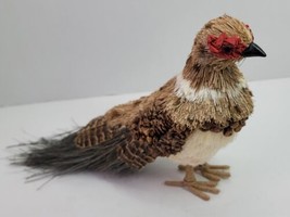 VTG Sisal Handmade Pheasant Bird Figurine Realistic Looking Bird Real Fe... - £19.22 GBP