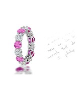 112 Custom Stackable Alternating Round Cut Pink Sapphire Diamond Eternit... - $2,950.00