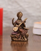 Saraswati Idol Statue Goddess Saraswati Home Gift Showpiece Murti Sculpture - - £31.13 GBP